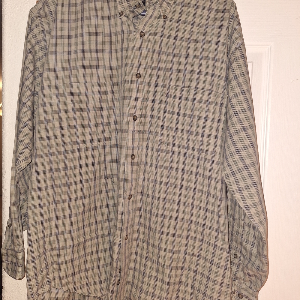 Van Heusen Green and Blue Checkered Casual Shirt